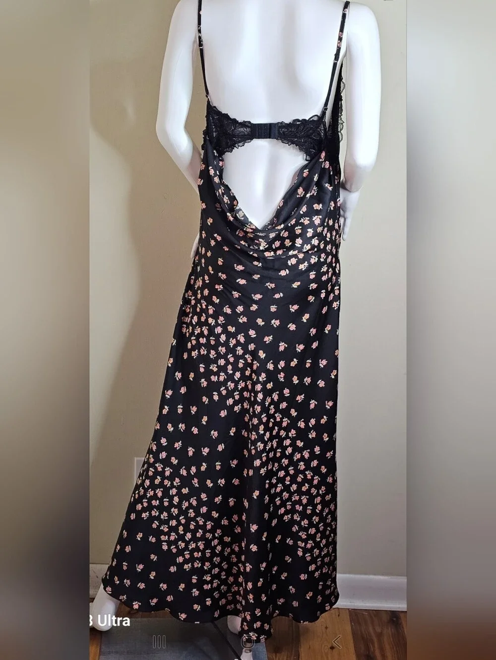Free People Intimately Gossamer Glow Black Floral Slip Midi Dress - Picture 3 of 11